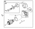 Electric Starter Diagram and Parts List for 42C777-1237-01  Briggs and Stratton Engine